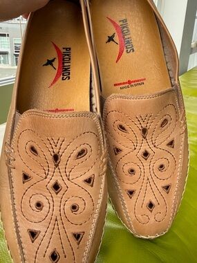 Pikolinos Tan Leather Slip-On Loafers